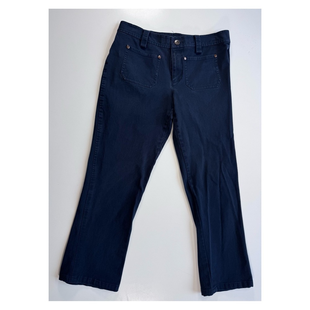 J CREW Patch Pocket Cropped Chino Straight Leg Womens 4 Blue